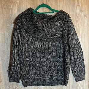QED London glittery open neck sweater